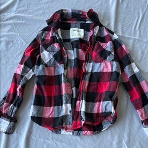 Red and Black Plaid Flannel Shirt size 8